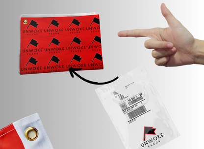 UnwokeFlags flag neatly packaged in a protective, compact sleeve, showcasing premium quality and ready for gifting or easy storage.